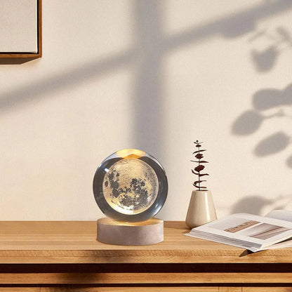 3D Moon Crystal Ball Night Light