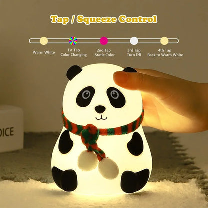 Silicone Panda Touch LED Lamp