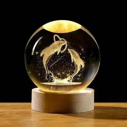 3D Dolphin Crystal Ball Lamp