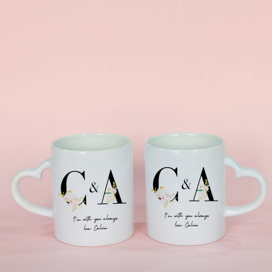 Couple Mugs with Initials and Name