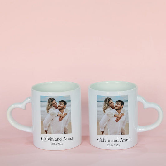 Couple Mugs with Photo and Date